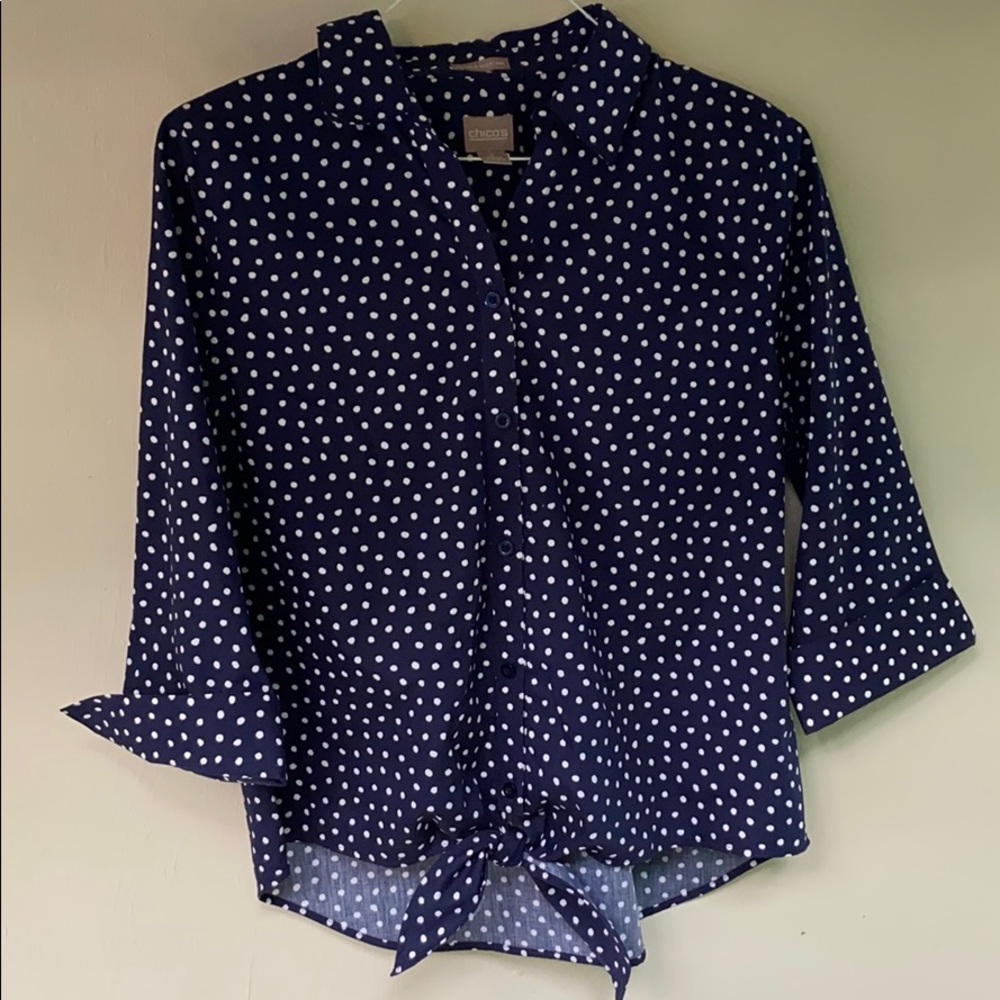 Chico’s 3/4 length button down blouse